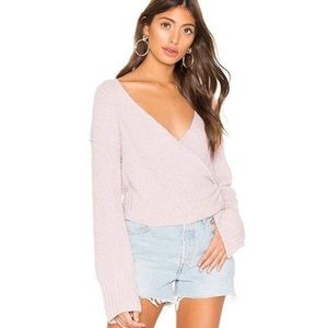 NWT free people sensual wrap sweater in soft lilac size xs